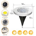 Miniatyrbillede 3 af 5: 8X LED Solar Have Spotlight Solar Gårdsplads Lampe IP65 Udendørs Ground Spot Lampe Rustfrit Stål 8LEDs Cool White - Silv