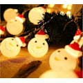 Miniatyrbillede 2 af 3: led julelys snor julemand snemand batteri boks lys soveværelse dekoration lys udendørs julelys