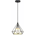 Miniatyrbillede 1 af 5: Nordic Modern Pendel Lysekrone Diamantform Lampe E27 Loftslampe til Soveværelse Stue Bar- Sort - Sort