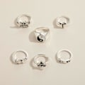 Pikkukuva 3 / 5: 6 kpl / set Muoti Sormus Retro Pinottava metalliseos Butterfly Design Sormus Sormus Korut Asusteet