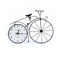 Miniatyrbillede 1 af 4: Jern vægur hjemme soveværelse lydløst ur personlighed ur, sort cykel, 37,5 * 5 * 27 cm,