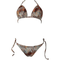 Miniatyrbild 2 av 4: kvinnor Sexig Bikini String Set Vadderad Push Up Badkläder Sommar Beach Baddräkt Snakeskin Yellow L