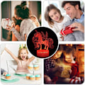 Miniatyrbild 5 av 5: LC-1169 svart bakgrund färgglad touch + 16 färger fjärrkontroll unicorn serie 3D nattljus touch fjärrkontroll co