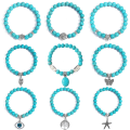 Miniatyrbillede 2 af 5: Armbånd Stenblå Modesmykker B2469 S2208-15