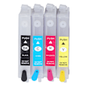 Miniatyrbillede 8 af 10: 4 stk. genanvendelige printerpatroner med permanent chip i 4 farver sort, cyan, magenta, gul T0561 T0562 T0563 T0564