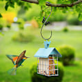 Miniatyrbild 2 av 5: 2-pack metall fågelmatarkrokar 12 tums fjärilsdesignkrokar för att hänga fågelmatare Chime Lantern Black