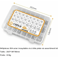 Miniatyrbillede 4 af 5: 940 stykker M2 M3 M4 M5 304 rustfrit stål fladt hoved med møtrikker og spændeskiver Hardware skruer med kasse af,