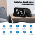 Miniatyrbillede 5 af 5: Projektionsvækkeur, dobbelt alarmtid, LED-display elektronisk ur, neutralt hvidt lys, velegnet til soveværelse, stue