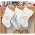 Miniatyrbild 3 av 3: Christmas Tree Snowflake Plyschstrumpor (guld)