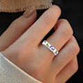 Miniatyrbillede 3 af 5: Skinnende Kvinder Ring Sommerfugl Mønster Rustfri Udsøgt Blandet Farve Lady Finger Ring Til Bryllup Green US 10