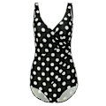 Miniatyrbillede 2 af 3: kvinder Polstret Wrap Badedragt Monokini One Piece Badedragt Badetøj Polka Dot Black M