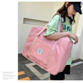 Miniatyrbillede 4 af 5: Bærbar Open End rejsebagage Bagageopbevaringstaske Bæretaske Oxford Cloth Large Kapacitet Pink