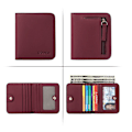 Miniatyrbillede 2 af 3: Kvinders Compact Bifold Luxury ægte læder lommepung Claret