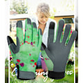 Miniatyrbillede 2 af 5: Neue Gartenhandschuhe aus Leder, Schaffell, verschleißfest, Touchscreen, Gartenarbeitshandschuhe (Grün L)
