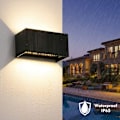Miniatyrbild 5 av 5: Svart 24W varmt ljus utomhus vägglampa vattentät modernt minimalistiskt vardagsrum superljus LED-dimning，för inomhus och