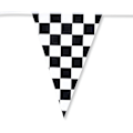 Miniatyrbillede 3 af 4: 30m PE sort gitter racing flag F1 racing string flag
