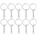 Miniatyrbillede 1 af 2: 10 stk. Metal Blank Nøgleringe Split Nøgleholder Ringe Diy nøglering tilbehør