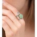 Miniatyrbillede 1 af 3: Turkis diamant Halo Ring smykkegave Size 11