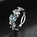 Miniatyrbillede 2 af 5: Kvinder Ring Blade Rhinestones Smykker Elegant Bright Luster Ring til dagligt slid US 10