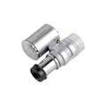 Miniatyrbillede 2 af 5: Mini Pocket Microscope 60X bærbar håndholdt forstørrelsesglas Juveler LED forstørrelsesglas - sølv