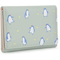 Miniatyrbillede 1 af 5: Kawaii Pung Til Piger Sød Kat Vegansk Læder Kortholder Organizer Small Trifold Dame Pung, Menw Cat A916-782 Green