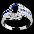 Miniatyrbild 4 av 5: Ring Elegant reptålig legering blå rhinestone ring för semester 9