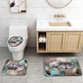 Pikkukuva 4 / 5: Fox Feather Print wc-lattiamatto Neliosainen set, A2,