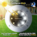 Miniatyrbillede 3 af 5: 8LED rustfrit stål solar underjordisk lys (8LED underjordisk hvidt lys), til udendørs, have, gård