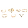 Miniatyrbillede 1 af 5: 7 stk Ringe Åben Ring Stabelbar Legering Sommerfugl Form Midi Ringe Til Fest