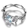 Miniatyrbillede 5 af 5: Kvinder kreative blade Design Legering udhulet Rhinestone Ring Charm smykker US 6