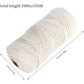 Pikkukuva 3 / 5: Macrame garn 3 x 200 m bomullstråd, bomullssnöre för gör-det-själv