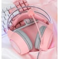 Miniatyrbild 5 av 5: Upplyst trådbunden spelheadset (rosa)