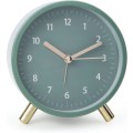 Miniatyrbild 1 av 5: Väckarklocka 4,5 tum analog väckarklocka Bedside Sovrum Batteridriven rund klocka med bakgrundsbelysning, grön