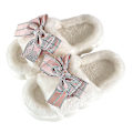 Miniatyrbillede 1 af 5: Dame Casual Home Shoes Slip On Åndbar Fuzzy Slippers House Open Toe Plys Slipper