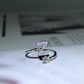 Miniatyrbild 3 av 4: Ring Justerbar Open End Koppar Brev Kvinnor Finger Smycken För Dejting N