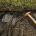 Miniatyrbillede 4 af 5: Pakke med 100 galvaniserede stålpløkker til meget hårde underlag - Pløkker til trådnet - Længde 200 mm, Bredde 40 mm, Tykkelse 2,5