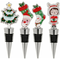 Miniatyrbillede 1 af 5: Sæt med 4 julevinflaskepropper, genanvendelige julepropper, bulkflaskeforseglinger, bryllupsfavoritter, fødselsdag, vin,