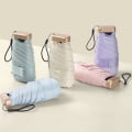 Miniatyrbillede 5 af 5: Rib Folding Travel Paraply Shade Solbeskyttelse Kompakt Mini Paraply Citrongul