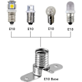 Miniatyrbillede 4 af 5: E10 LED-pærer Lamper Sokkel Sokkel, 10 stk. skruemonterede pæreholdere