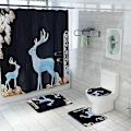 Miniatyrbillede 2 af 5: Mønstret elg toiletgulvmåtte Firedelt