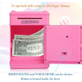 Miniatyrbillede 4 af 5: Adgangskode ATM sparegris, pink+sølv, 13,5*12*19cm