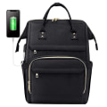 Miniatyrbillede 1 af 4: Laptop rygsæk til kvinder Mode rejsetasker Business Computer arbejdstaske med USB port, sort, 14 tommer