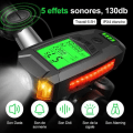 Miniatyrbild 2 av 5: Cykelljus, USB uppladdningsbart cykelljus med hastighetsmätare Cykeldator LED-cykelljus fram och bak Kraftfullt ljus för MTB-cykelcykel mountainbike