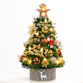 Miniatyrbild 1 av 4: 45 cm liten konstgjord julgran, liten julgran med LED-lampor, för helgdagar, julfester, guld