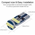 Miniatyrbilde 3 av 5: Feilfrie T10 W5W LED-pærer 15stk SMD 4014 Bil LED-lamper 194 168 2825 Hvit 6000K for Interiørlys, Bagasjeromslys, Skiltlys, Posisjonslys