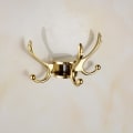 Miniatyrbillede 1 af 5: Roterende badeværelseskrog indendørs håndklædestativ Roterende sømløs krogkrogkrog (guld-3 kroge)