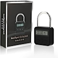 Miniatyrbild 1 av 5: Smart Time Lock Max 99 timmars tidslås med LCD-skärm USB Uppladdningsbart säkerhetshänglås Kraftig metall elektroniskt timerlås (svart)