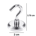 Pikkukuva 5 / 5: Piao 8kpl magneettikoukut Heavy Duty, vahva magneetti koukulla jääkaappiin, superneodyymi ripustukseen, magneettiripustin työkalulaatikolle, risteily, grilli, takki Silver Maximum pulling force 13KG