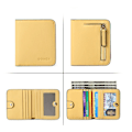 Miniatyrbillede 1 af 3: Kvinders Compact Bifold Luxury ægte læder lommepung apricot yellow