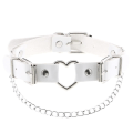 Miniatyrbillede 1 af 4: Goth Black Heart Choker Punk Halskæde Krave Til Pige Cool Chocker Neck Cosplay Smykker Egirl Gothic Accessories white